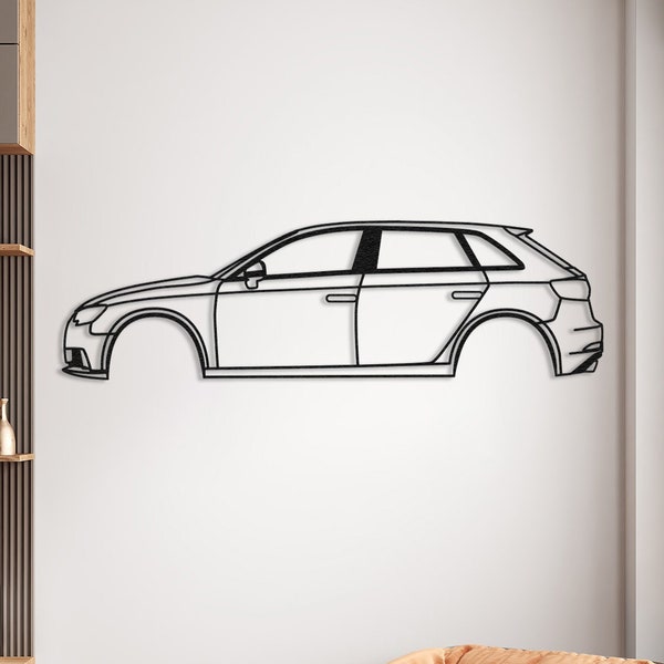 Audi A3 Silhouette Metal Wall Art, Audi A3 Large Metal Wall Art, Garage Sign, Husband Gift, Gift for Father, Wall Hanging, Christmas Gift