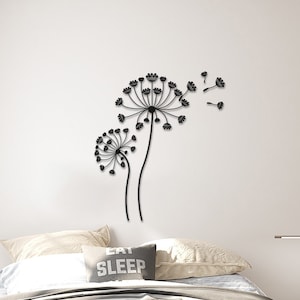 Gift for Mother Dandelion Flower Metal Wall Decor, Make a Wish Wall Sign, Unique Art, Gift for Her, Livingroom Nature Decor, Christmas Gift