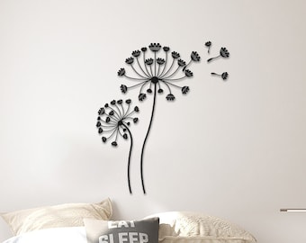 Dandelion Metal Wall Art, Nature Home Decor, Make a Wish Sign