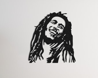 Arte de pared de metal de Bob Marley: Decoración del hogar de famosos