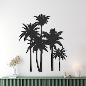 Extra Large Large Palm Tree Wall Decor, Palm Metal Wall Art, Gift for Nature Lovers, Fireplace Decor, Branch Wall Decor,  Outdoor Decor