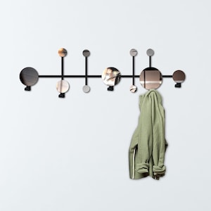Modern Abstract Design Plexiglass Wall Hanger, Metal Wall Hooks, Modern Entryway Organizer Hat Rack, Coat Rack Clothes, Mirrored Wall Hanger