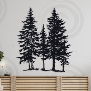Large Metal Pine Tree Wall Decor, Christmas Gift Metal Wall Art, Nature Lover Gift, Fireplace Decor, Branch Decor, Farmhouse Wall Decor
