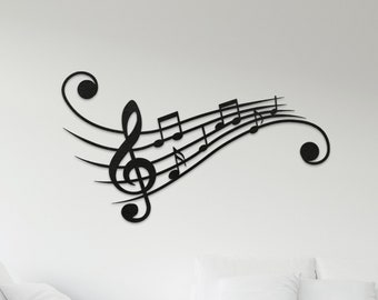 Metal Music Notes Wall Art: Treble Clef Design, Music Lover Gift