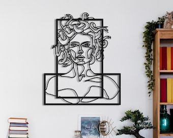 Medusa Metal Wall Decor, Greek Mythology Metal Wall Art, Housewarming Gift, Living Room Wall Sign, Interior Design, Wall Art Ideas, Gift