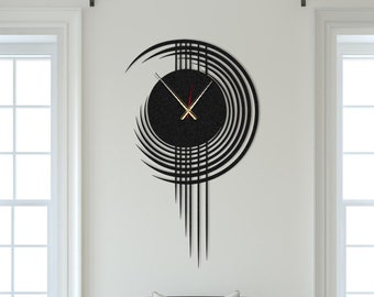 Oversized Metal Wall Clock: Modern Minimalist Silent Art Decor