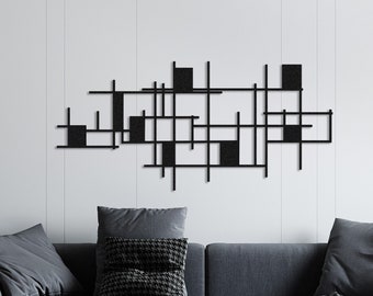 Geometric Metal Wall Art: Modern Abstract Sculpture