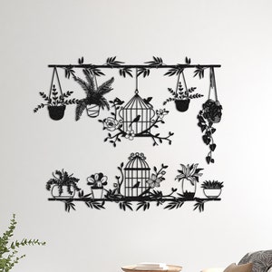 Blumengarten Metall Wandkunst, Botanischer Garten Metall Wanddekor, Hausgarten Metall Wandkunst, Blumen-Liebhaber Einzigartiges Geburtstagsgeschenk, Geschenk für Sie