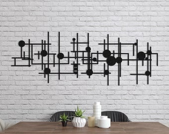 Modern Luxury Style Metal Wall Art, Abstract Metal Wall Sculpture, Mid Century Decor, Living Room Decor, Geometric Wall Art, Above Bed Decor