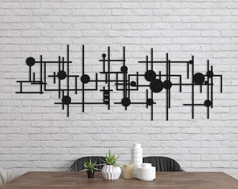 Arte moderno de pared de metal: Escultura geométrica abstracta