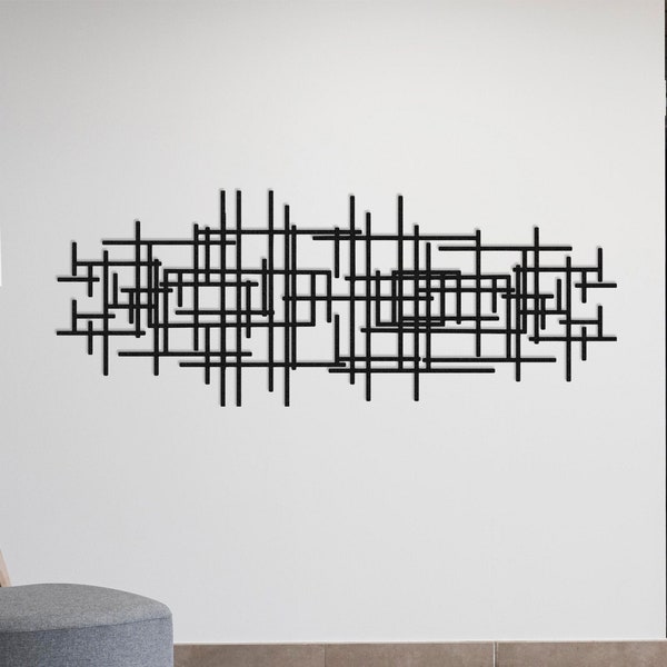 Modern Luxury Metal Wall Decor, Mid Century Wall Art, Abstract Metal Wall Sculpture, Above Bed Decor, Living Room Decor, Geometric Wall Art