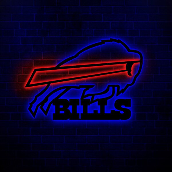 Football Led Light Buffalo Bills Football Led Neon Sign Lamp, Metal Night Light, Man Cave Decor, Gift for Boyfriend,  Wall Decor, Best Gifts