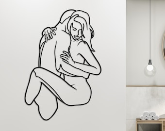 Minimalist Metal Couple Line Art, Master Artwork Wall Decor