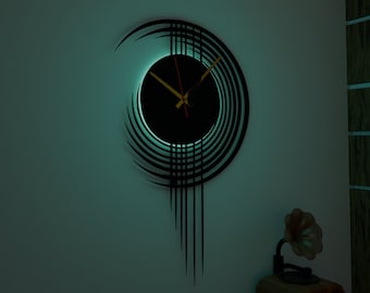 Oversized Modern Mimimalist Metal Wall Led Clock, New Season Wall Clock Idea, Silent Wall Clock, Unique Design Metal Led Wall Clock, Wander