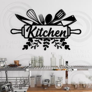 Metal Kitchen Wall Decor: Modern Art Sign