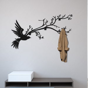 Perchero de pared extragrande con forma de rama de árbol, ganchos decorativos, organizador moderno para entrada, perchero para sombreros y bolsos, ganchos de pared únicos, perchero de pared