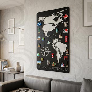 Gepersonaliseerde wereldkaart magneetbord, aangepaste reissouvenirdisplay