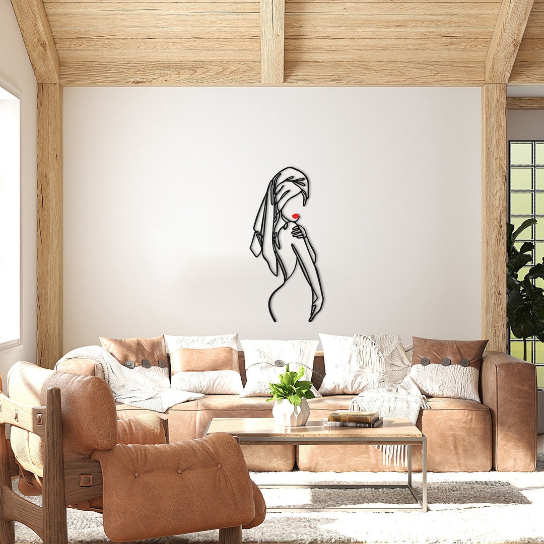 Feminine Woman Bathroom Wall Art, Women Metal Bathroom Wall Decor ...