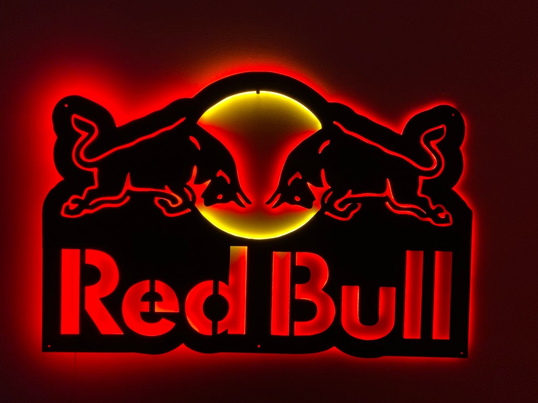 Redbull Metal Led Wall Decor, Metal Wall Led Sign, Bar LED Wall Art