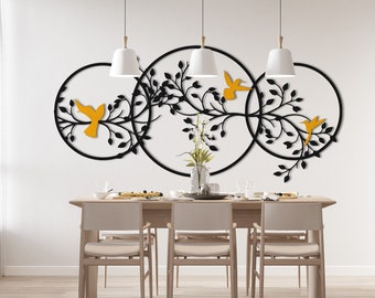 Bird on the Branch Metal Wall Decor, Tree Branch Wall Art, Nature Wall Sign, Office Decor, Patio Outdoor Wall Art, Housewarming Gift