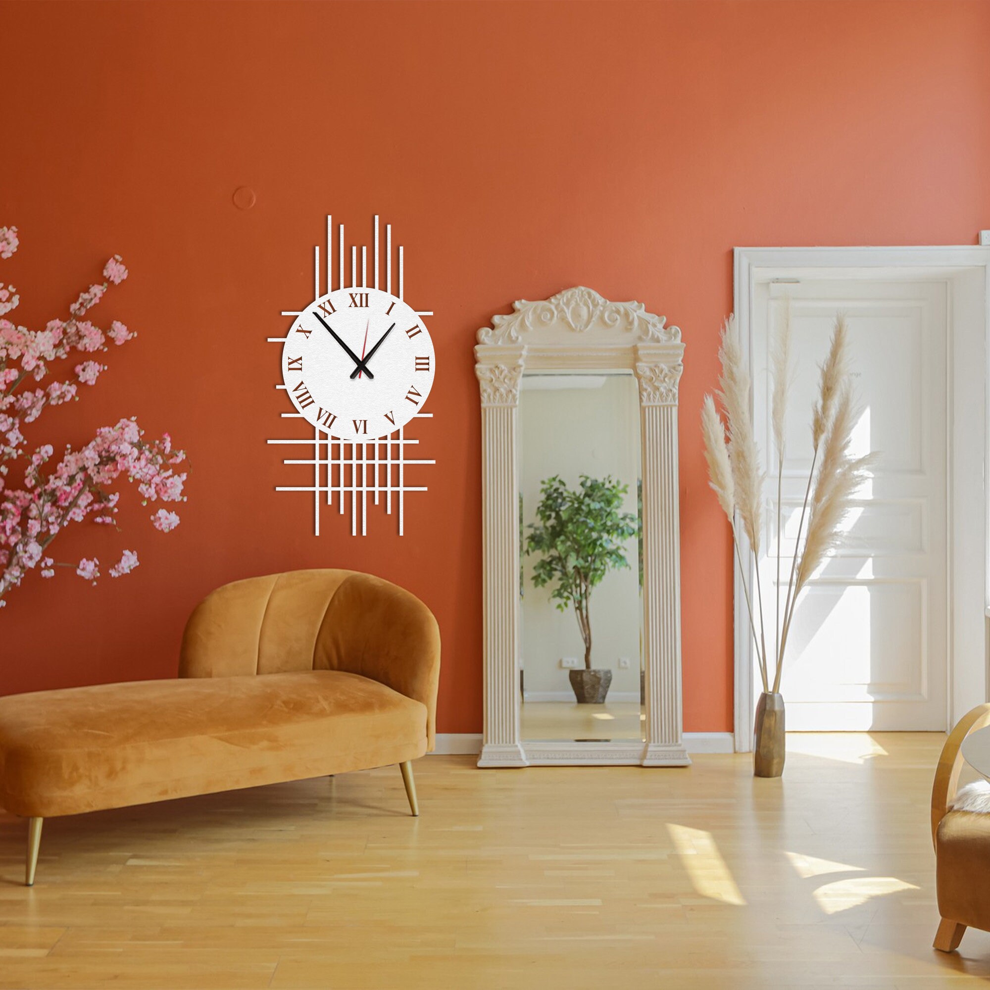 Large Black Metal Wall Clock: Modern Geometric Design, Silent Clock - Etsy