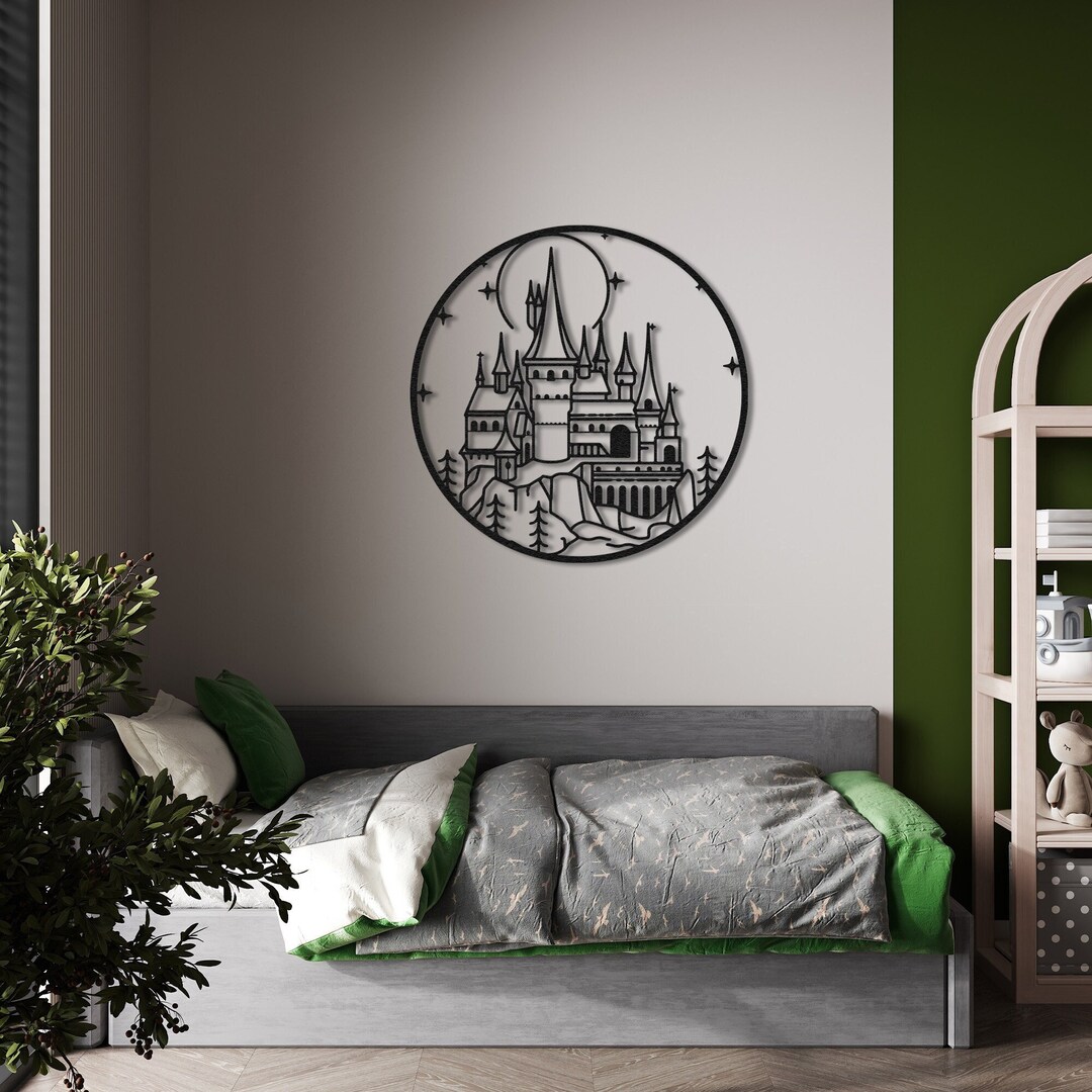 Magic School Metal Wall Decor, Fan Art, Wizard School, Nursery Wall Art