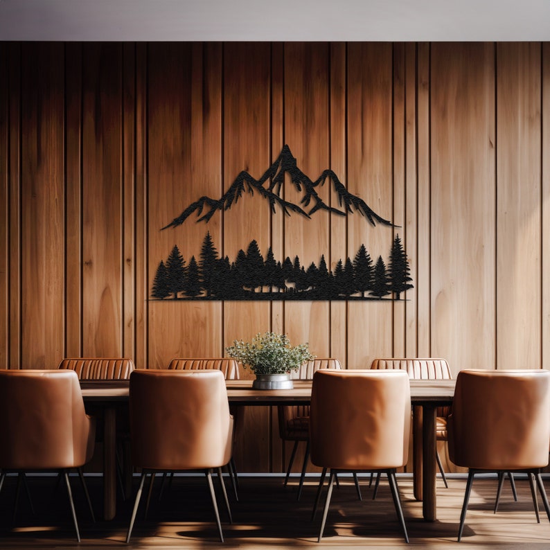 Metal Mountain and Forest Wall Decor: Wildlife Gift - Etsy