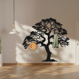 Plane Tree Extra Large Coat Rack Metal Wall Decor, Tree Branch Art ...