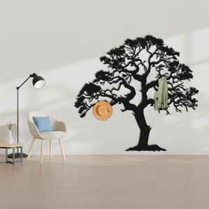 Plane Tree Extra Large Coat Rack Metal Wall Decor, Tree Branch Art ...