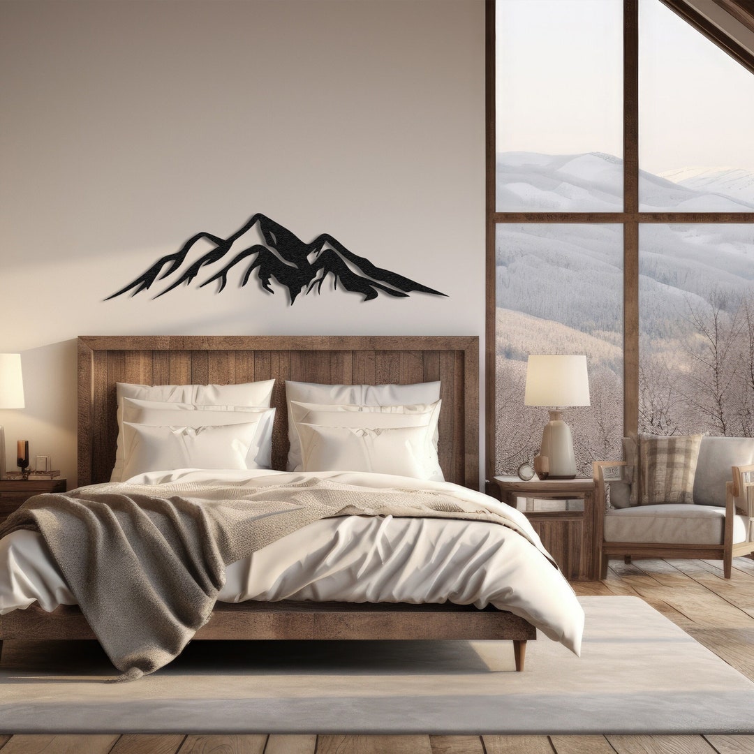 Mountain Modern Wall Decor, Mountain Metal Wall Decor, Mountain, Mountain Metal Wall Art, Living ...