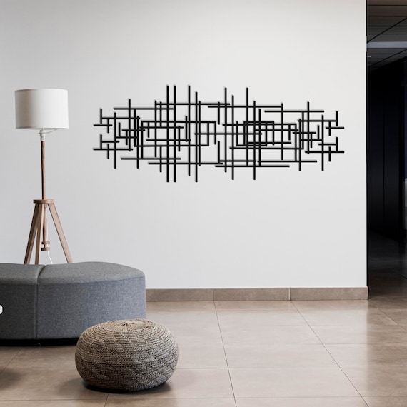 Modern Luxury Metal Wall Decor, Mid Century Wall Art, Abstract Metal Wall Sculpture, Above Bed Decor, Living Room Decor, Geometric Wall Art