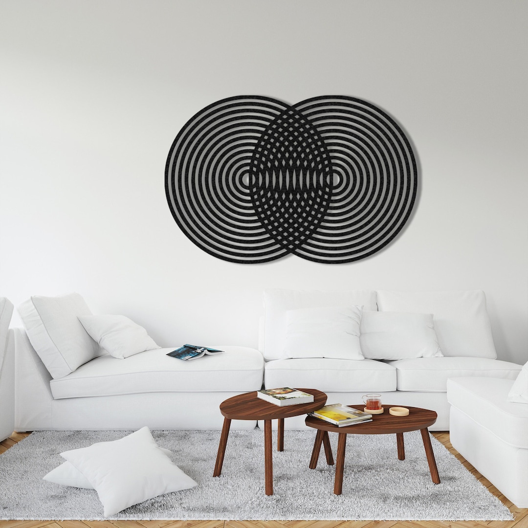 Metal Circles Wall Decor, Geometric Metal Wall Decor, Circles Wall Art