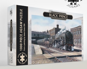 Steam Train Jigsaw Puzzle - Black Prince by artist James Green