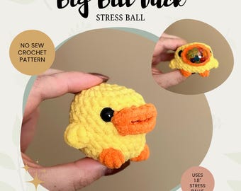 VIRKMÖNSTER - Big Bill Duck Stressboll | Ingen sömnad | Digital PDF-fil