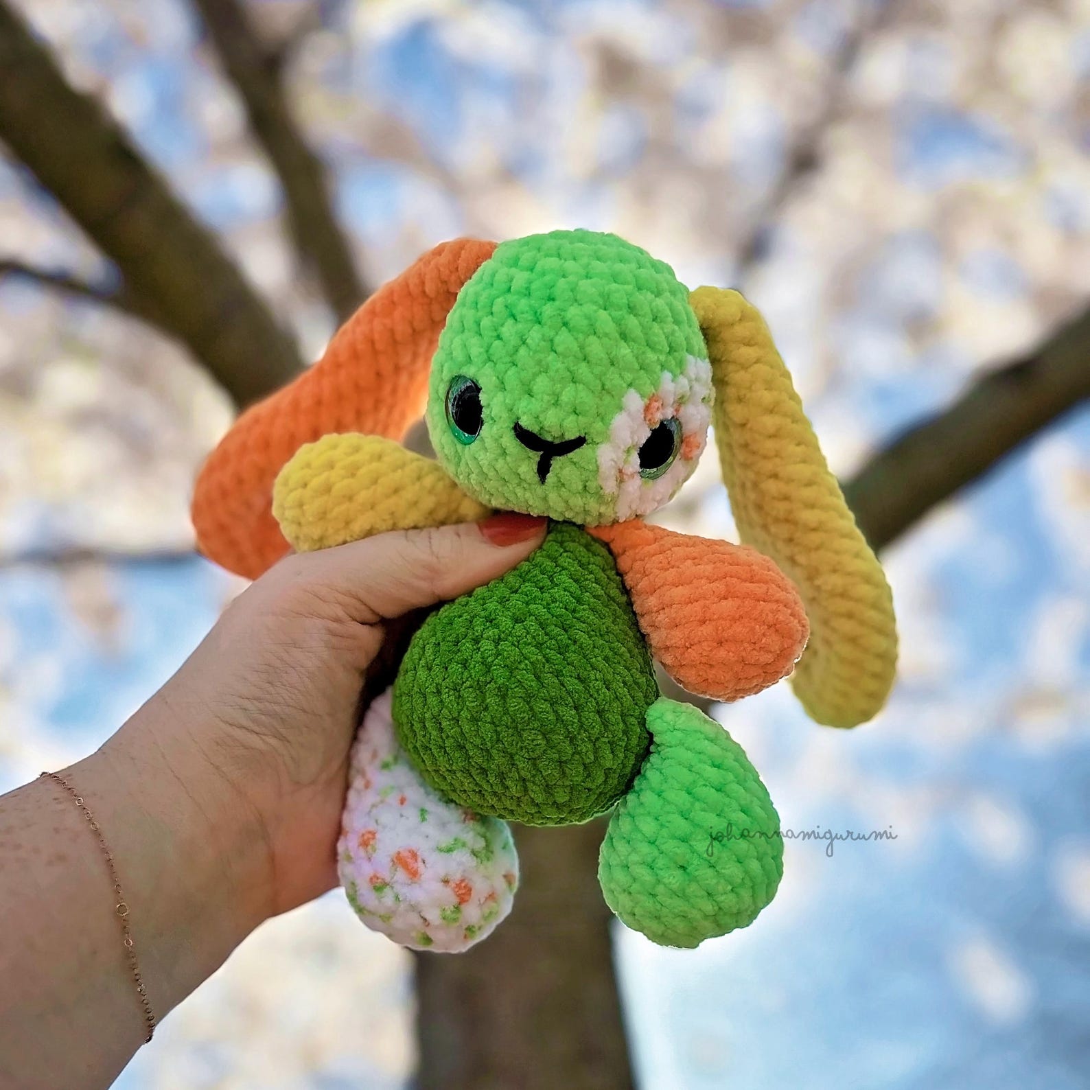 Scrappy Rabbit Amigurumi Crochet Rabbit Pattern – Bloom the Scrappy Bunny (digital PDF ...