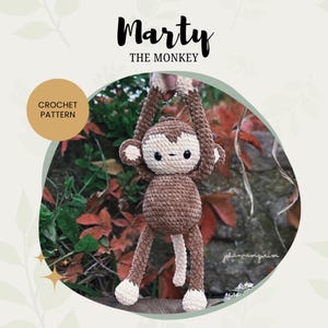 CROCHET PATTERN - Marty the Monkey | Amigurumi Crochet Monkey | Crochet Plushie Pattern | Digital PDF File