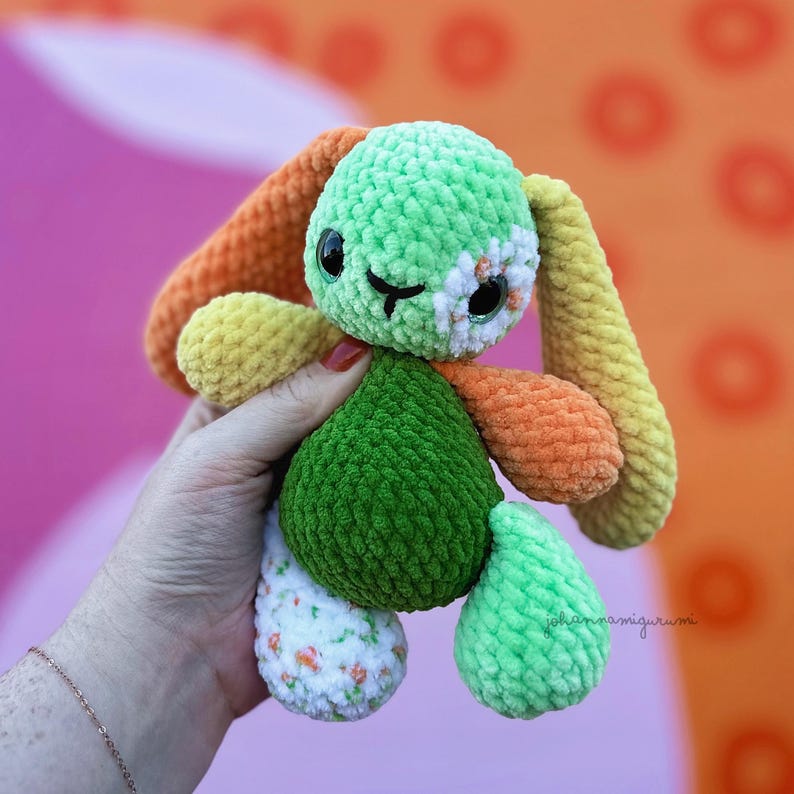 Scrappy Rabbit Amigurumi Crochet Rabbit Pattern – Bloom the Scrappy Bunny (digital PDF ...