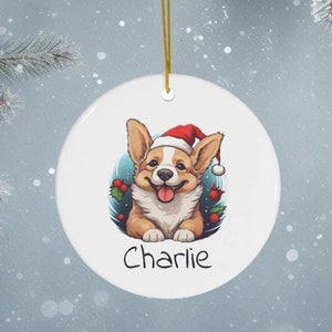 Décoration de Noël Corgi personnalisée : cadeau personnalisé pour amoureux des chiens