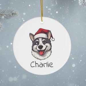 Décoration de Noël Husky personnalisée : cadeau personnalisé pour amoureux des chiens