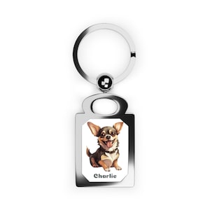 Personalized Chihuahua Keychain: Custom Dog Lover Keyring