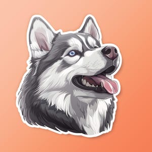 Husky Sticker: Adorable Dog Vinyl Decal for Laptop, Water Bottle