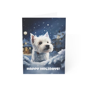 Carte de Noël Westie Carte de joyeuses fêtes Carte de voeux de Noël Esprit de Noël Carte de Noël pour amoureux des chiens Carte de West Highland White Terrier