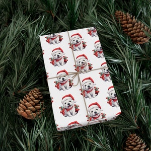 Westie Gift Wrap Paper Christmas Gift Wrapping Paper with Westie Print Dog Lover Gift West Highland Terrier Gift Paper