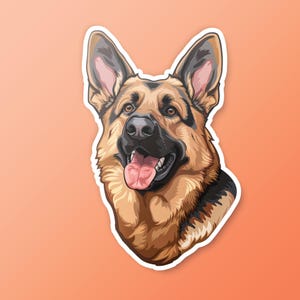 Entzückender Schäferhund Vinyl Aufkleber | Niedlicher Haustier Aufkleber für Laptops, Wasserflaschen, Bücher | Hundeliebhaber Geschenkidee