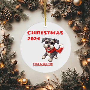 犬好きの方へのパーソナライズされたシュナウザーオーナメントギフト 犬のお母さんへのカスタムクリスマスオーナメントシュナウザーギフト 犬のお父さんへのクリスマスギフト