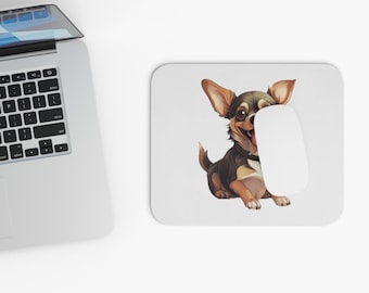 Chihuahua Dog Mouse Pad, Chihuahua Lover Desk Accessory, Office Gift for Dog Moms and Coworkers