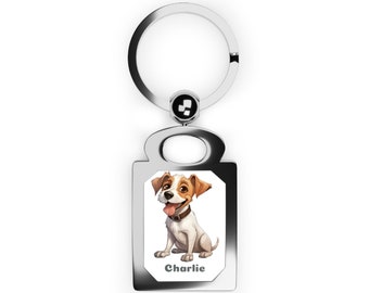 Personalized Jack Russell Terrier Keychain, Custom Dog Lover Keyring, New Car & New Home Gift, Jack Russell Terrier Mom Gift