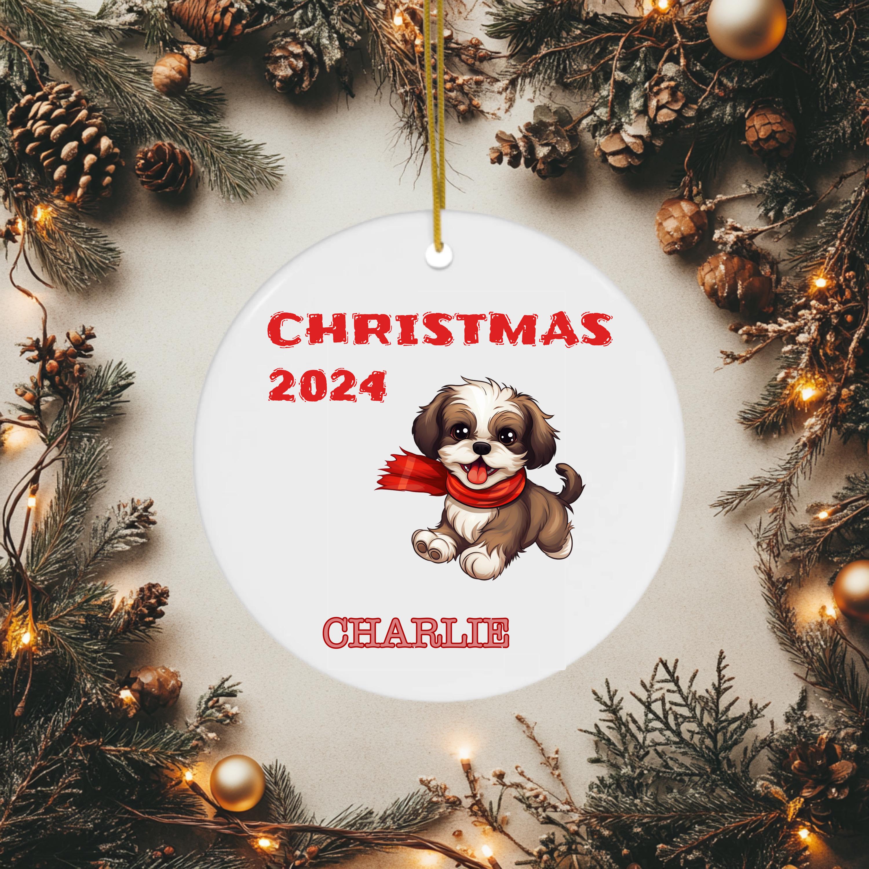 【SOLD】クリスマス⭐オーナメント ３個セット シーズー SOLD】クリスマス⭐オーナメント 3個セット シーズー パーソナライズ