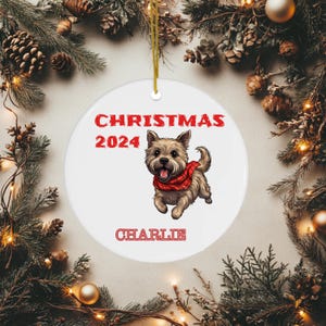 Personalized Cairn Terrier Christmas Ornament: Dog Lover Gift