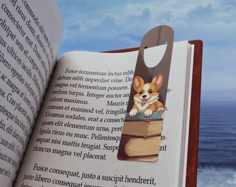 Corgi Dog Bookmark, Corgi Lover Gift for Book Lovers, Metal Bookmark for Dog Moms